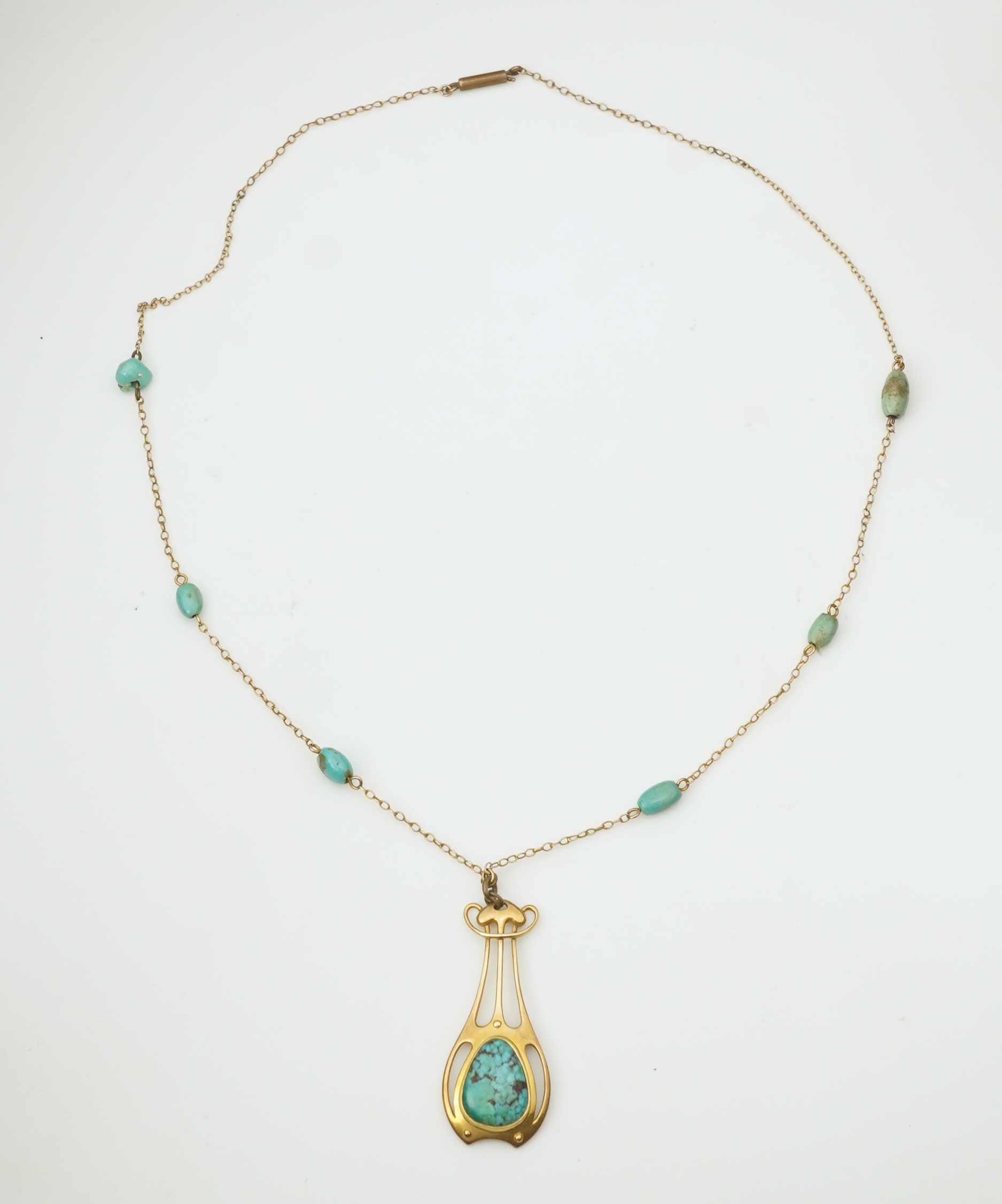 Murrle, Bennett & Co., an Arts and Crafts turquoise pendant necklace, early 20th century